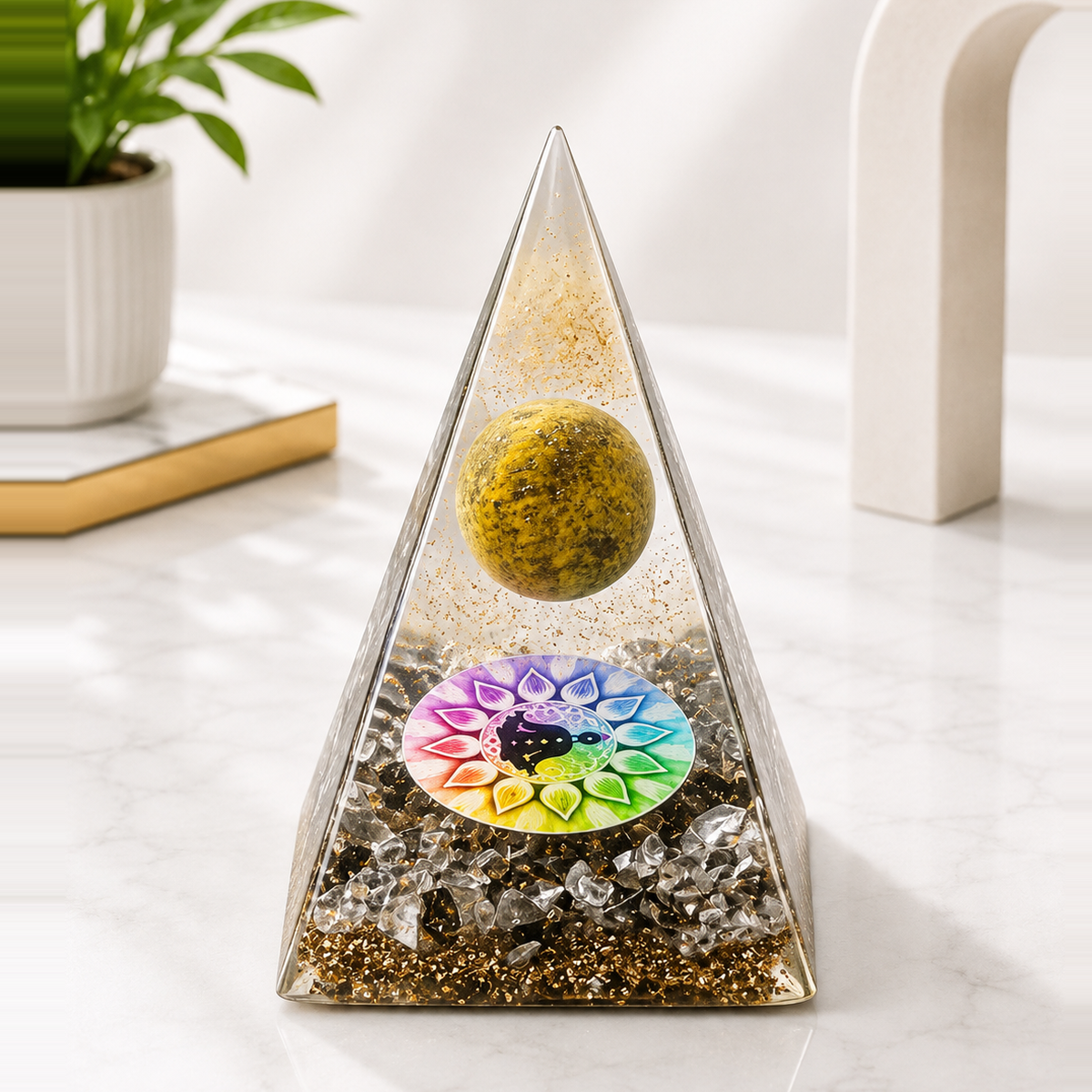 Tiger's Eye Pyramid